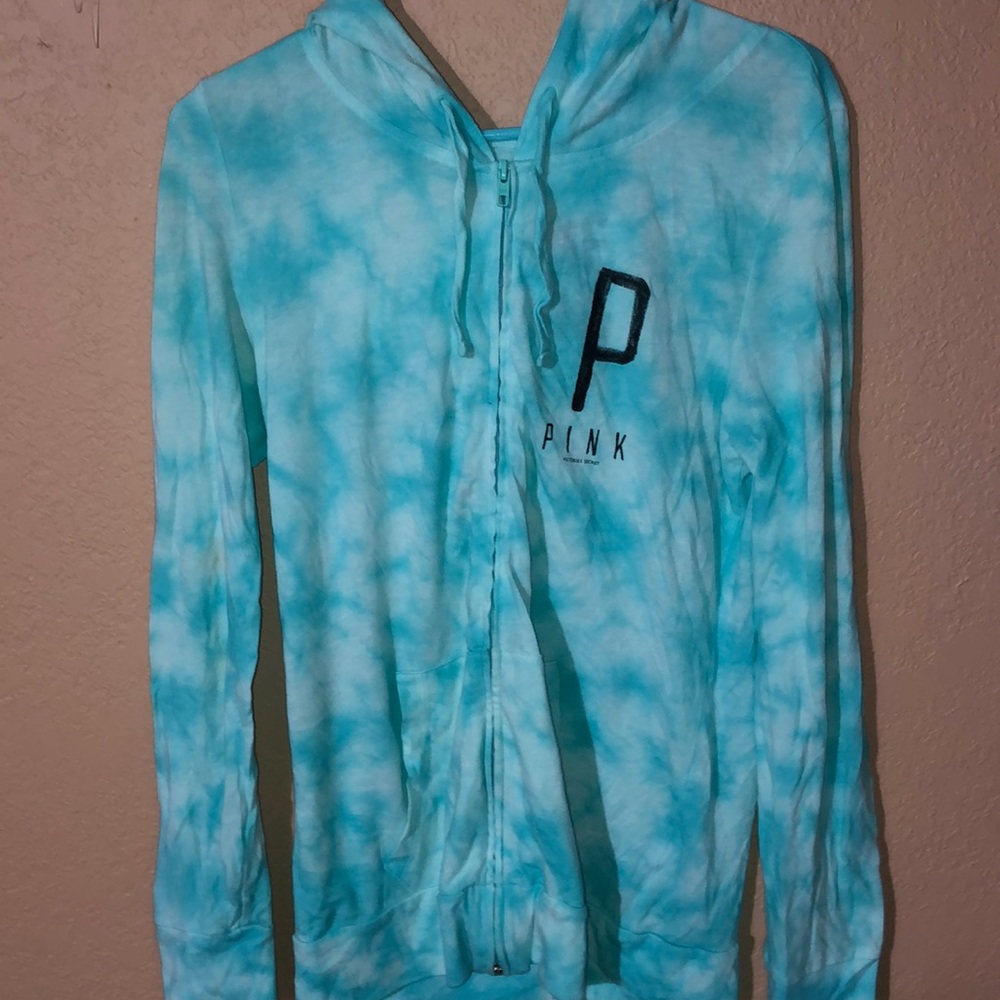 Women’s PINK long sleeve zip up hoodie size medium